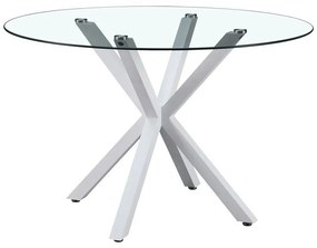 Τραπέζι Tavula 278-000016 Φ120x75cm White-Clear