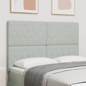vidaXL Κεφαλάρα LED Ανοιχτό Γκρι 72 cm Βελούδο