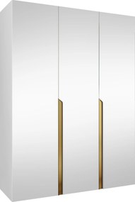 Ντουλάπα Mila II-Λευκό - Χρυσό-Μήκος: 150εκ
