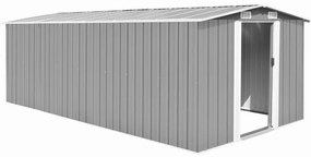 vidaXL Αποθήκη Κήπου Γκρι 257 x 489 x 181 εκ. από Μέταλλο