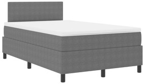 vidaXL Kρεβάτι με πλαίσιο  με στρώμα & LED Γκρι 120x200 εκ. Βελούδινο ύφασμα
