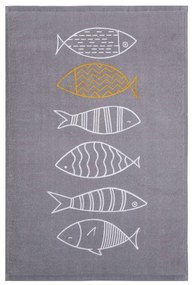 Ποτηρόπανο Βελουτέ 40x60 Fish Style Grey 5205495575186