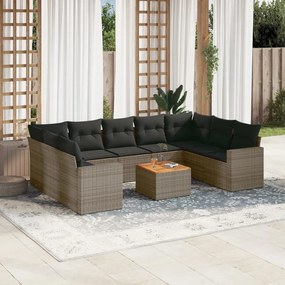 vidaXL Patio Sofa Set 10-θέσια Grey and Dark Grey