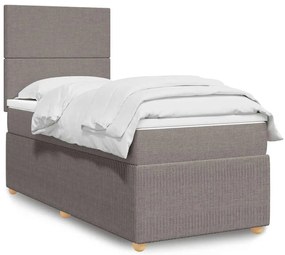 vidaXL Κρεβάτι Boxspring με Στρώμα Taupe 90x190 εκ.Υφασμάτινο