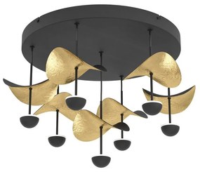 Φωτιστικό Οροφής - Πλαφονιέρα Dracera 390411 7xLed 42x34,9cm Black-Gold Eglo