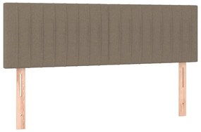 vidaXL Κρεβάτι Boxspring με Στρώμα &amp; LED Taupe 140x190 εκ. Υφασμάτινο
