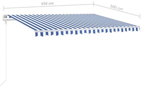 ΤΕΝΤΑ ΣΥΡΟΜΕΝΗ ΧΕΙΡΟΚΙΝΗΤΗ ΜΕ LED ΜΠΛΕ / ΛΕΥΚΟ 4,5X3 Μ. 3069961