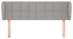 vidaXL Κεφαλάρι με Πτερύγια Ανοιχτό Γκρι 147x23x78/88 εκ. Υφασμάτινο