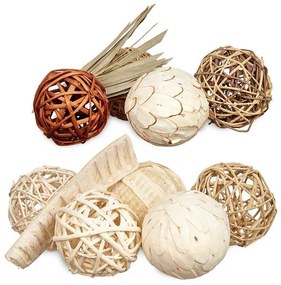 Σετ Διακοσμητικές Μπάλες Gift Decor Λευκό Καφέ 22 x 40 x 9 cm (12 Μονάδες)