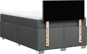 vidaXL Κρεβάτι Boxspring με Στρώμα Σκούρο Γκρι 120x200 εκ. Υφασμάτινο