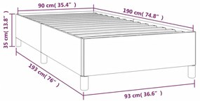 Πλαίσιο Κρεβατιού Πράσινο 90x190 εκ. Υφασμάτινο - Πράσινο