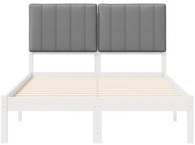 vidaXL Σκελετός Κρεβατιού με Επενδεδυμένο Κεφαλάρι Ανοιχτό γκρι