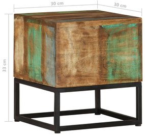 vidaXL Τραπεζάκι Βοηθητικό 30 x 30 x 33 εκ. Μασίφ Ανακυκλωμένο Ξύλο