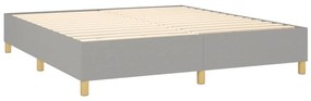 vidaXL Κρεβάτι Boxspring με Στρώμα &amp; LED Αν.Γκρι 180x200εκ. Υφασμάτινο