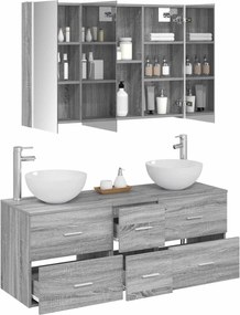 vidaXL Σετ Επίπλων Μπάνιου 4 pcs Γκρι Sonoma