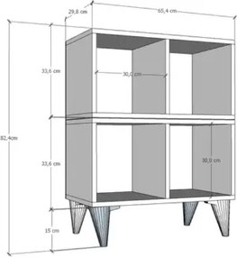 Stewehome Λευκή κονσόλα με ράφι και πόδια Λευκό 65x30x80 cm