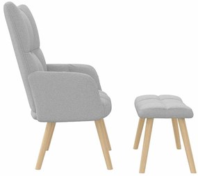 vidaXL Καρέκλα χαλάρωσης με υποπόδιο Cloud Grey Fabric