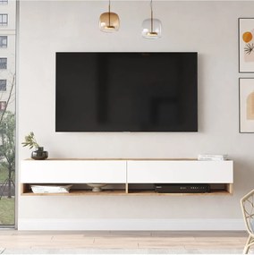Stewehome Έπιπλο τηλεόρασης με ράφι και ντουλάπι από πεύκο 180x31x30 cm