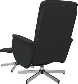 vidaXL Πολυθρόνα Μασάζ Ανακλινόμενη με Υποπόδιο Μαύρη Υφασμάτινη