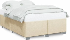 vidaXL Σκελετός Κρεβατιού Χωρίς Στρώμα Κρεμ 140x190 εκ. Υφασμάτινο