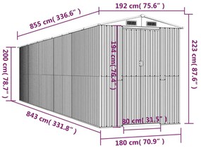 ΑΠΟΘΗΚΗ ΚΗΠΟΥ ΣΚΟΥΡΟ ΚΑΦΕ 192X855X223 ΕΚ. ΓΑΛΒΑΝΙΣΜΕΝΟ ΑΤΣΑΛΙ 3147468