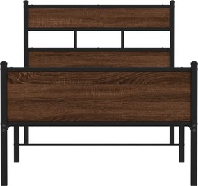vidaXL Πλαίσιο Κρεβ. Χωρ. Στρώμα Καφέ Δρυς 90x200 εκ. Επεξ. Ξύλο