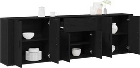vidaXL Πλαϊνό γραφείο Μαύρη Οξυά 240 x 33 x 70 εκ. Επεξεργασμένο Ξύλο