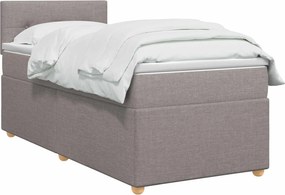 vidaXL Κρεβάτι box spring με στρώμα Taupe 90 x 200 cm Ύφασμα