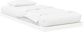 vidaXL Κρεβάτι δαπέδου Λευκό 100 x 200 cm Επεξεργασμένο ξύλο