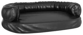 Εργονομικό Κρεβάτι Σκύλου Μαύρο 75 x 53 εκ. από Συνθετικό Δέρμα - Μαύρο