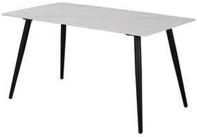 Τραπέζι Oakland 781, Άσπρο, Μαύρο, 75x80x140cm, 53 kg, Κεραμικός, Μέταλλο | Epipla1.gr