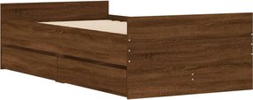 vidaXL Σκελετός Κρεβατιού Brown Oak 90 x 190 cm Engineered wood
