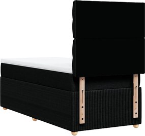 vidaXL Κρεβάτι Boxspring με Στρώμα Μαύρο 90x190 εκ.Υφασμάτινο