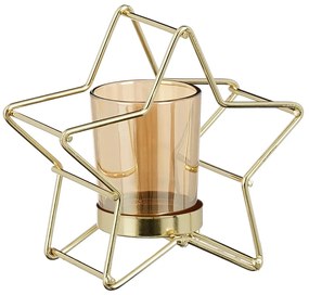 Χριστουγεννιάτικο Κηροπήγιο (13x7x13) Edelman Star Gold 1159089