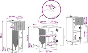 vidaXL Σετ Ντουλαπιών Μπάνιου 2 Τεμαχίων HOORN Artisan Δρυς