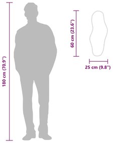 vidaXL Καθρέφτης Τοίχου Μαύρος 60x25 εκ.