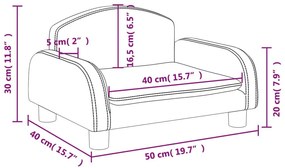 Καναπές Παιδικός Καφέ 50x40x30 εκ. από Ύφασμα - Καφέ