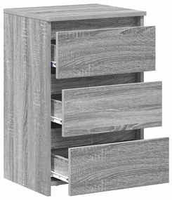 vidaXL Κομοδίνα 2 τεμ. Γκρι Sonoma 40x35x62,5 εκ. Επεξεργασμένο Ξύλο