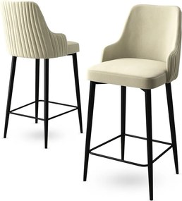 Σκαμπό Μπαρ 2τμχ Κρέμ / Μαύρο ENOX 45x43x105