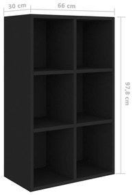 Ραφιέρα / Βιβλιοθήκη Μαύρη 66x30x98 εκ. από Μοριοσανίδα - Μαύρο