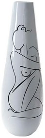Βάζο DKD Home Decor Αφηρημένο Λευκό Ρητίνη Σύγχρονη (31.5 x 31.5 x 95.5 cm)