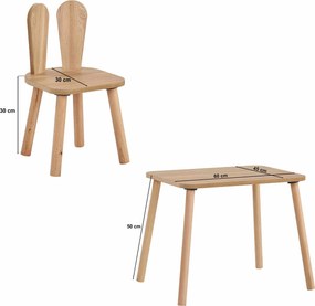 Kid's Table Set Tavsan Walnut
