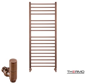 Thermo BELLAVIA Θερμαινόμενη πετσετοκρεμάστρα από ανοξείδωτο χάλυβα με υδραυλική λειτουργία, 120x50cm Brushed Copper PVD