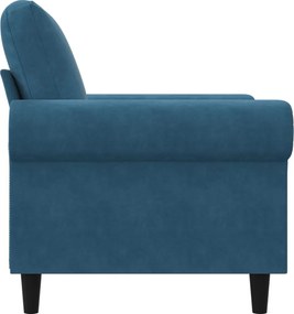 vidaXL Πολυθρόνα Μπλε 60 εκ. Βελούδινη