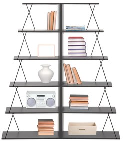ΣΕΤ ΒΙΒΛΙΟΘΗΚΕΣ 2ΤΜΧ MINI TARS HM11772.20 ΜΕΛΑΜΙΝΗ ΓΚΡΙ-ΜΑΥΡΟ 65x24x146Υεκ.(x2) (1 Τεμμάχια)