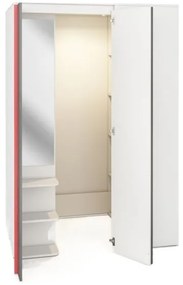 Γωνιακή ντουλάπα Fresno AC100, Κόκκινο, Άσπρο, Γραφίτης, 199x130x93cm, Πόρτες ντουλάπας: Με μεντεσέδες