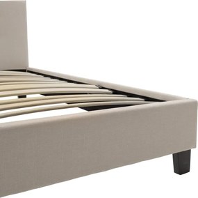 Κρεβάτι Mago pakoworld ύφασμα εκρού 150x200εκ