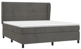 ΚΡΕΒΑΤΙ BOXSPRING ΜΕ ΣΤΡΩΜΑ ΣΚΟΥΡΟ ΓΚΡΙ 180X200 ΕΚ. ΒΕΛΟΥΔΙΝΟ 3129286