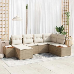 vidaXL Σετ Καναπέ Κήπου 6 pcs μπεζ και κρεμ 264 x 154 x 85 εκ.
