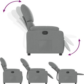 vidaXL Πολυθρόνα Ανακλινόμενη Ανοιχτό Γκρι Υφασμάτινη